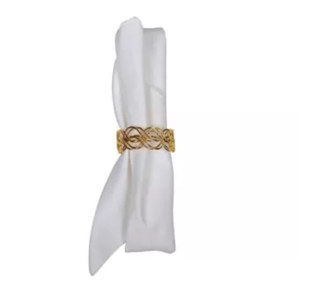 Lot de 4 ronds de serviettes tresses