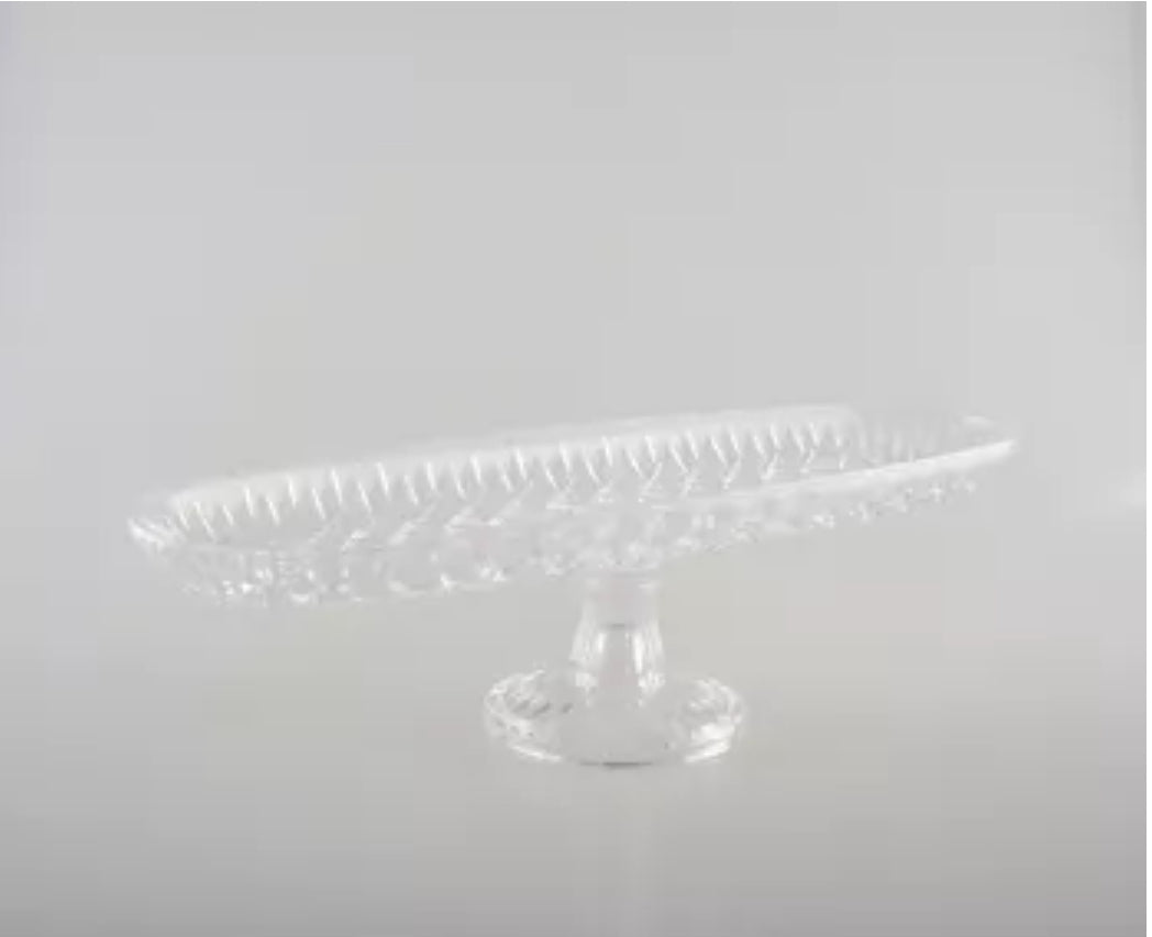 Plateau sur pied en verre