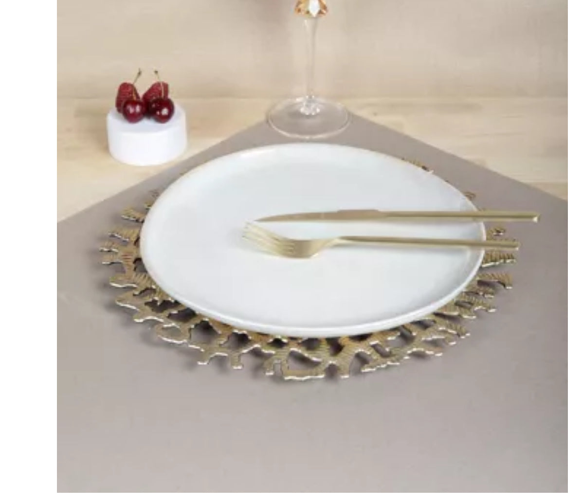 Lot de 6 DESSOUS D'ASSIETTE CORAIL DORE