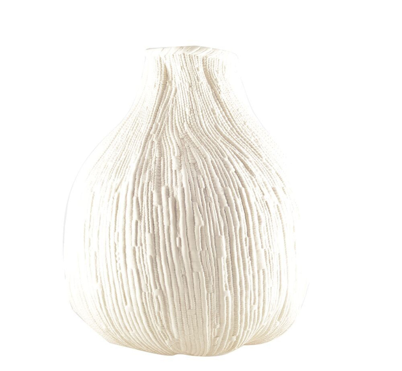 VASE ROND BLANC CREMEUX GRAND MODELE 29X29X32CM