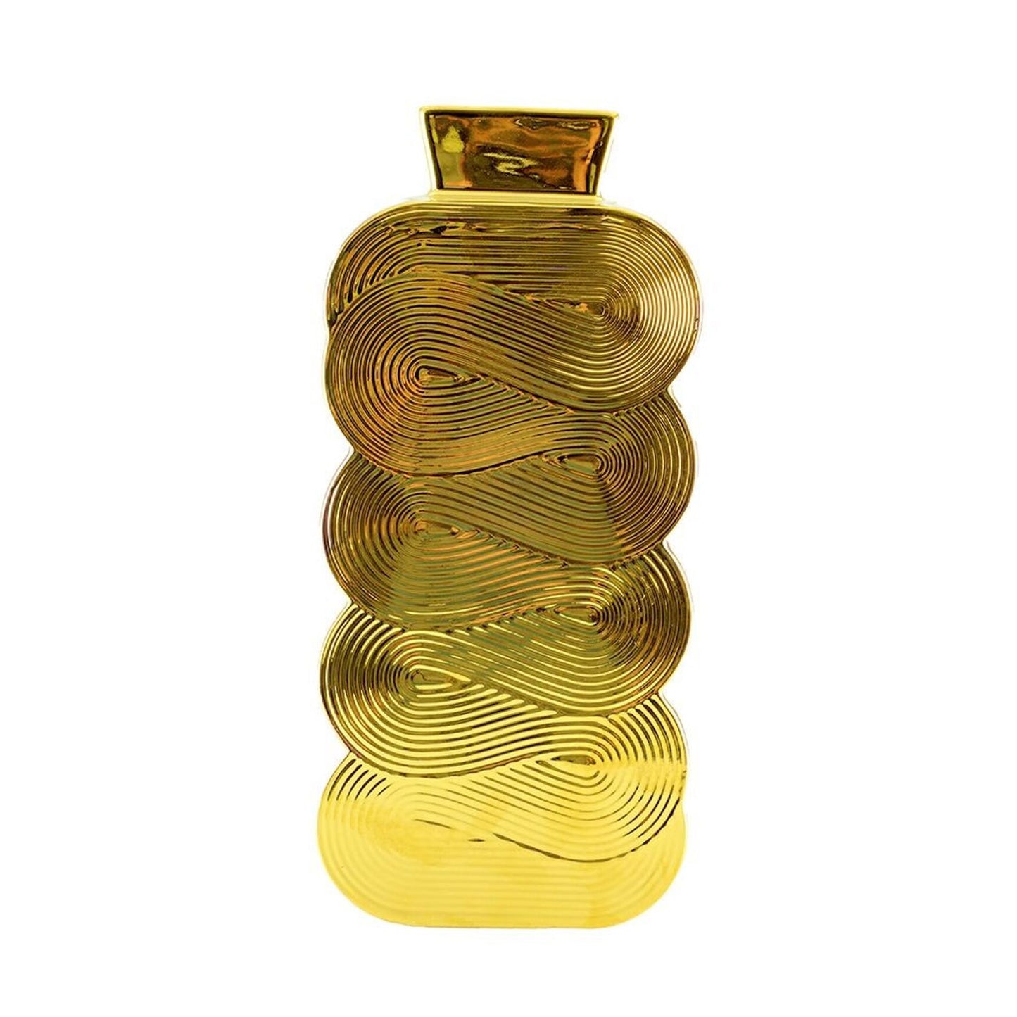 VASE DORE BRILLANT GRAND MODELE 14X8X30CM